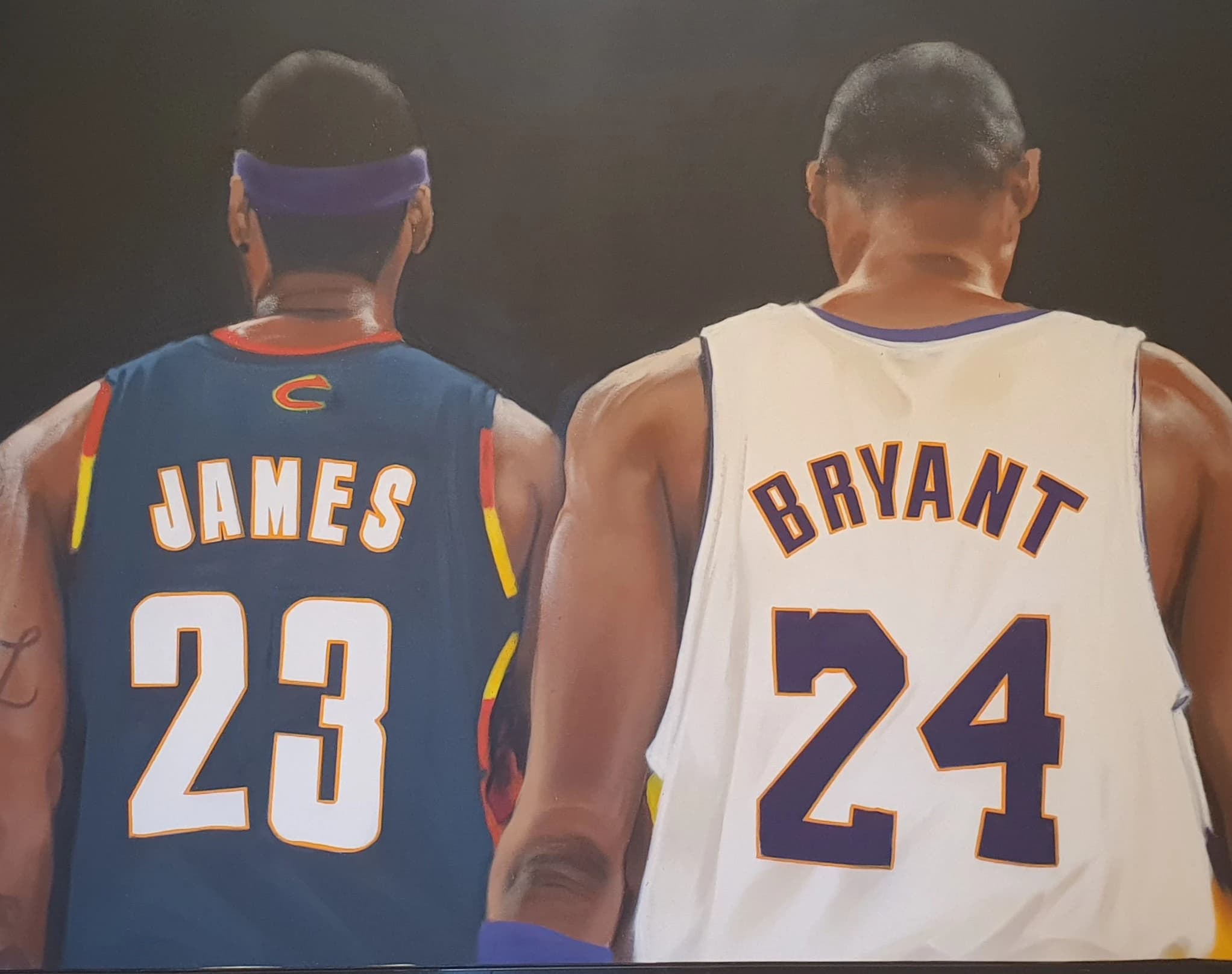 Fresque murale sur thème basketball avec joueur en action